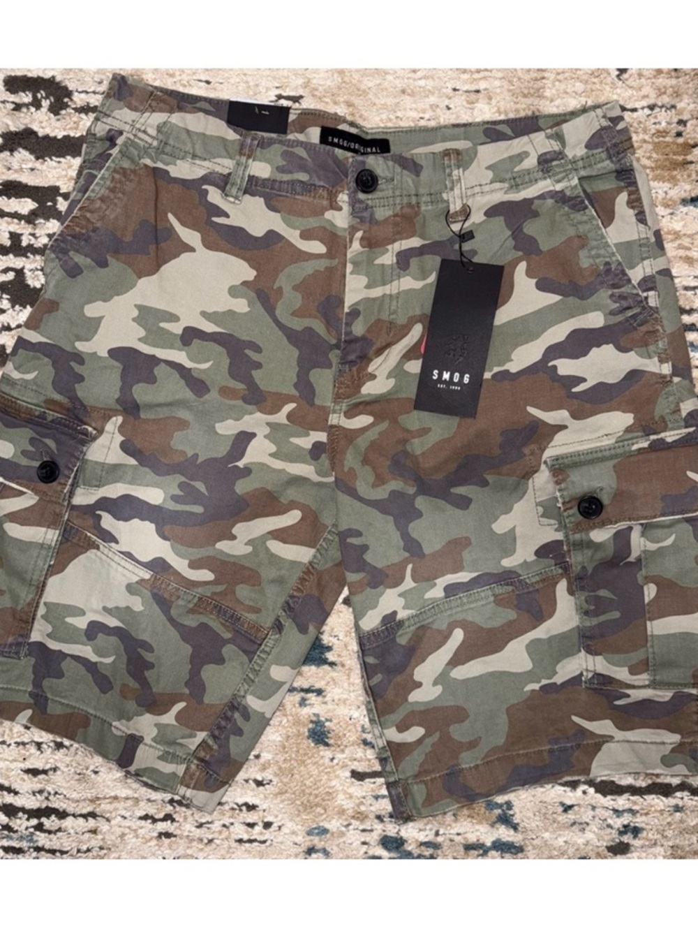Men's Green Camo Cargo Shorts